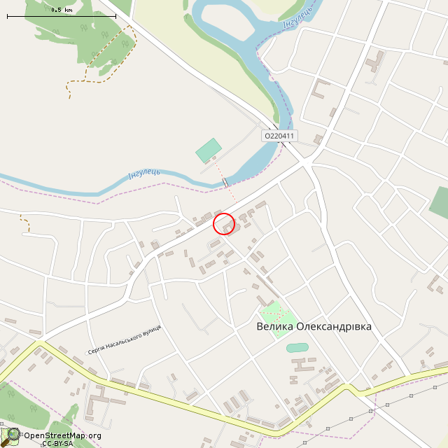 Карта где находится Памятник Т. Г. Шевченко (Великая Александровка) в среднем масштабе