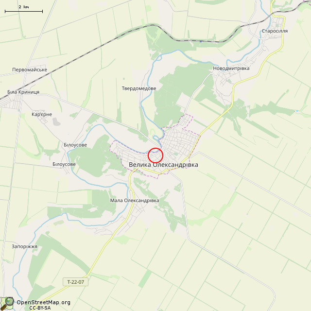 Карта где находится Памятник Т. Г. Шевченко (Великая Александровка) в мелком масштабе