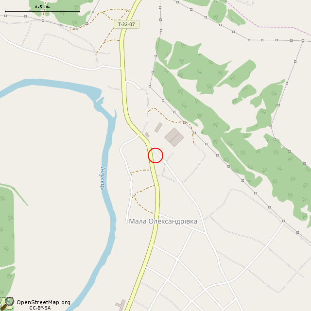 Карта где находится Мемориал на братской могиле (Малая Александровка) в среднем масштабе