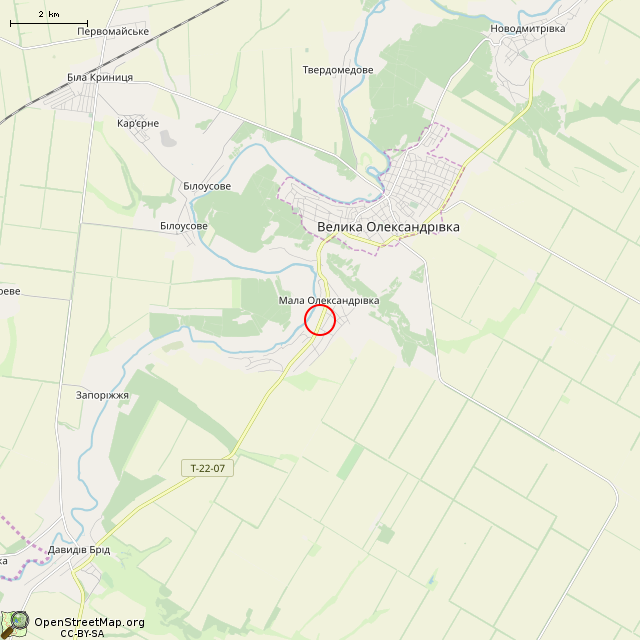 Карта где находится Мемориал воинам-односельчанам (Малая Александровка) в мелком масштабе