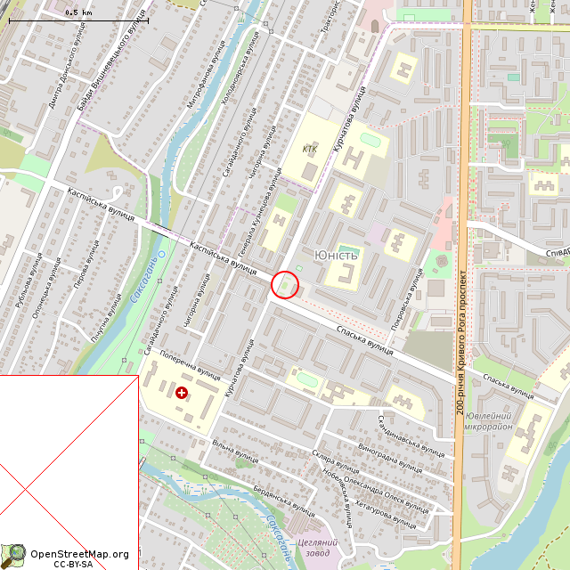 Карта где находится Памятник-бюст Карлу Либкнехту (Кривой Рог) в среднем масштабе