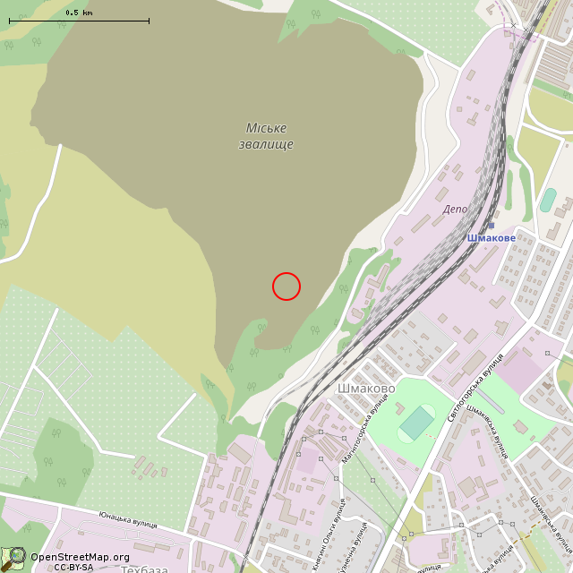 Карта где находится Карьер № 2 (Кривой Рог) в среднем масштабе