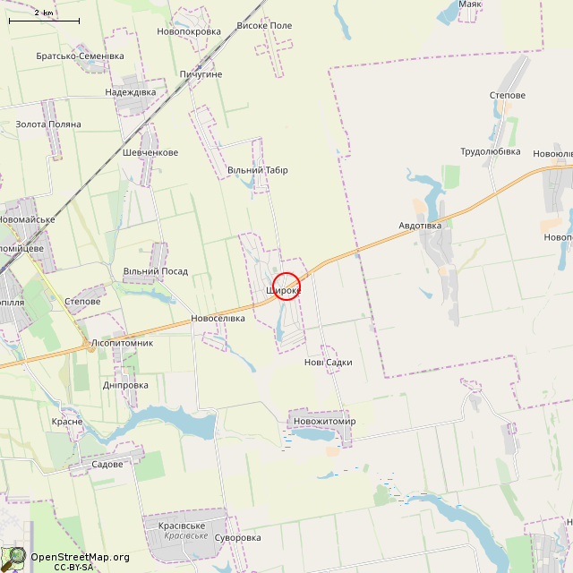 Карта где находится Братское захоронение воинов ВОВ (Широкое) в мелком масштабе