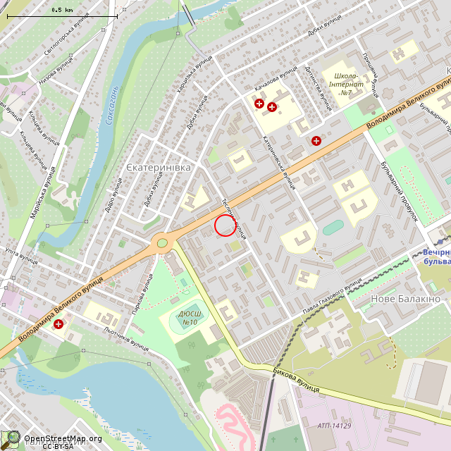 Карта где находится Монумент «Нет войне!» (Кривой Рог) в среднем масштабе