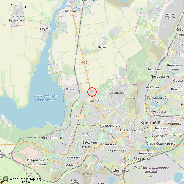 Карта где находится Самолёт Ту-154Б № СССР-85149 (Кривой Рог) в мелком масштабе