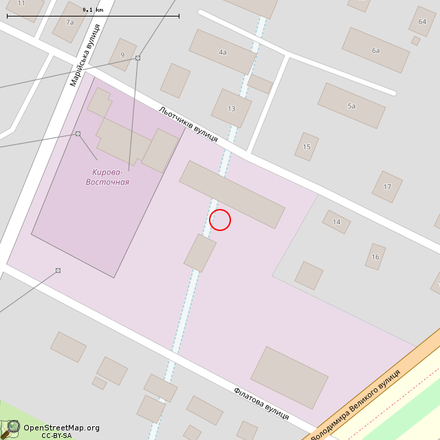 Карта где находится Бывшая вентиляционная шахта «В-3» (Кривой Рог) в крупном масштабе