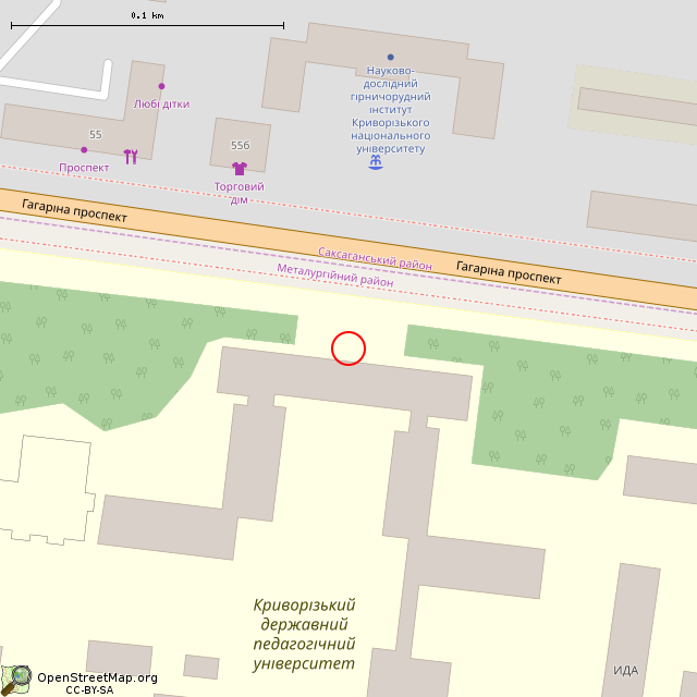 Карта где находится Скульптура «Учительница моя» (Кривой Рог) в крупном масштабе