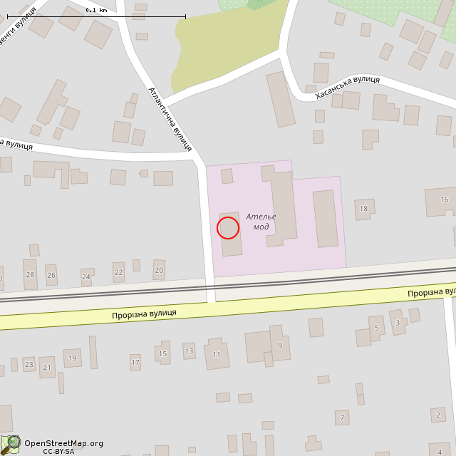 Карта где находится Корпус бывшей фабрика «Индтрикотаж» (Кривой Рог) в крупном масштабе