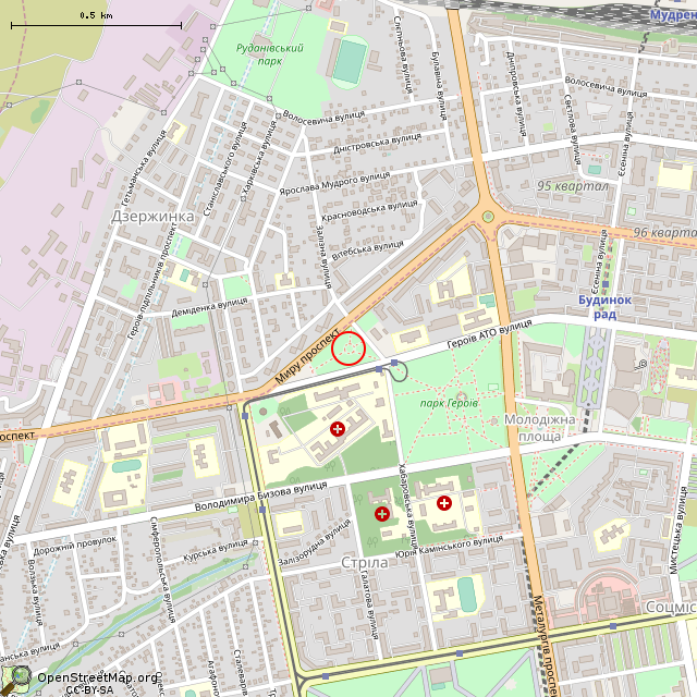 Карта где находится Стела Героев (Кривой Рог) в среднем масштабе