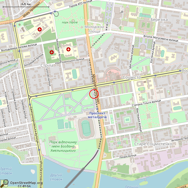 Карта где находится Ларёк по продаже разливного пива (Кривой Рог) в среднем масштабе