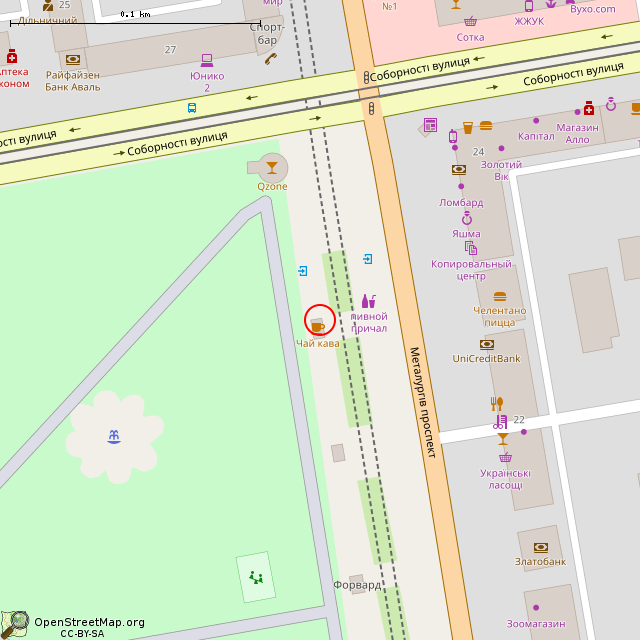 Карта где находится Ларёк по продаже разливного пива (Кривой Рог) в крупном масштабе