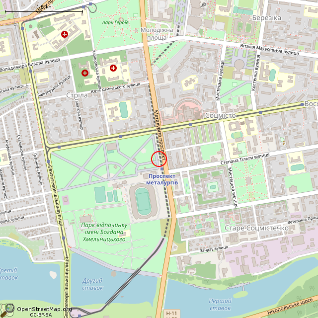 Карта где находится Бистро «Форвард» (Кривой Рог) в среднем масштабе