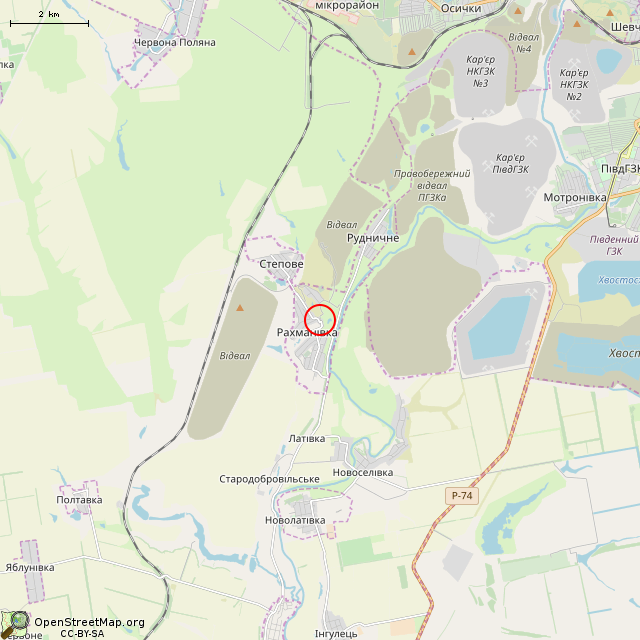 Карта где находится Памятник-бюст Д. Б. Глинке (Кривой Рог) в мелком масштабе