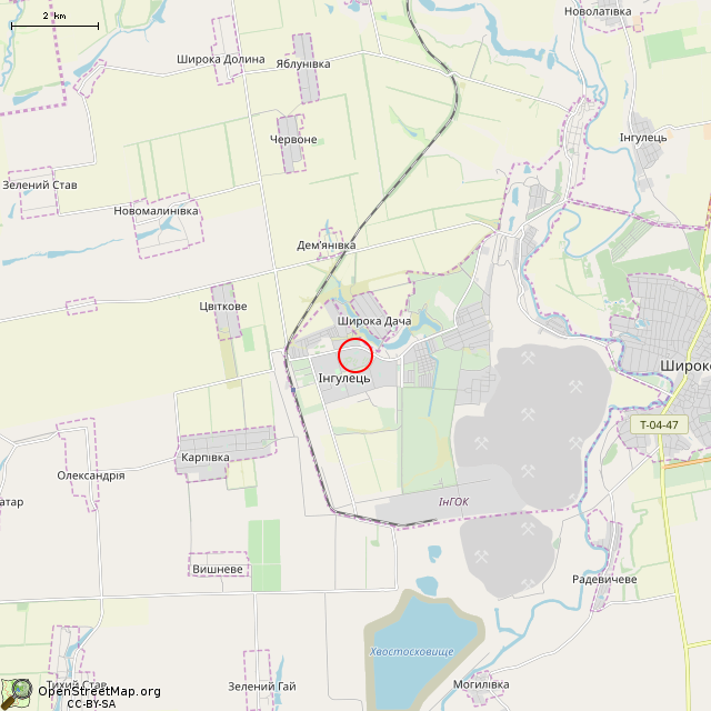 Карта где находится Памятный знак воинам-интернационалистам (Кривой Рог) в мелком масштабе