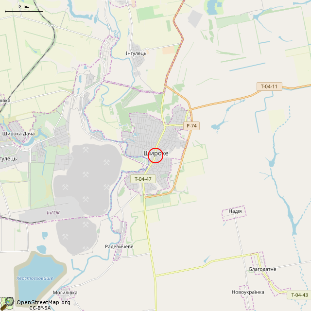 Карта где находится Каменный крест с трезубцем (Широкое) в мелком масштабе