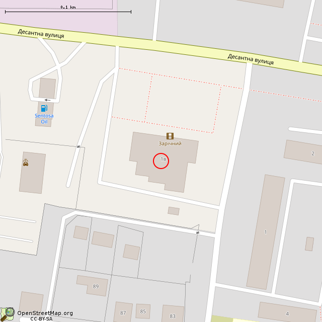 Карта где находится Кинотеатр «Заречный» (Кривой Рог) в крупном масштабе