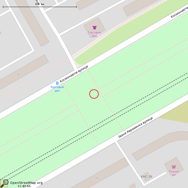 Карта где находится Старый неработающий фонтан (Кривой Рог) в крупном масштабе