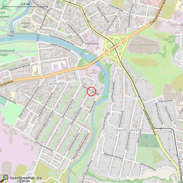 Карта где находится Заброшенный дом (Кривой Рог) в среднем масштабе