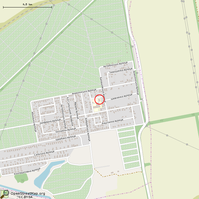 Карта где находится Недостроенные хозяйственные помещения (Кривой Рог) в среднем масштабе