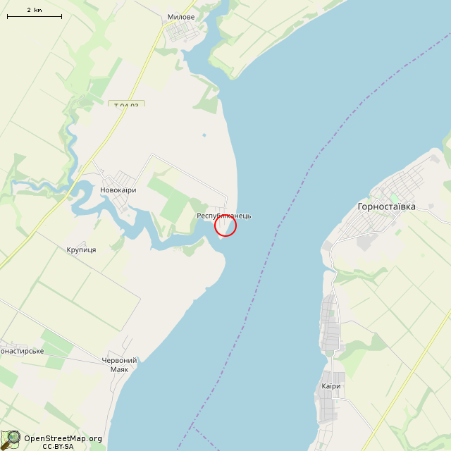 Карта где находится Вхідні ворота (Республіканець) в мелком масштабе