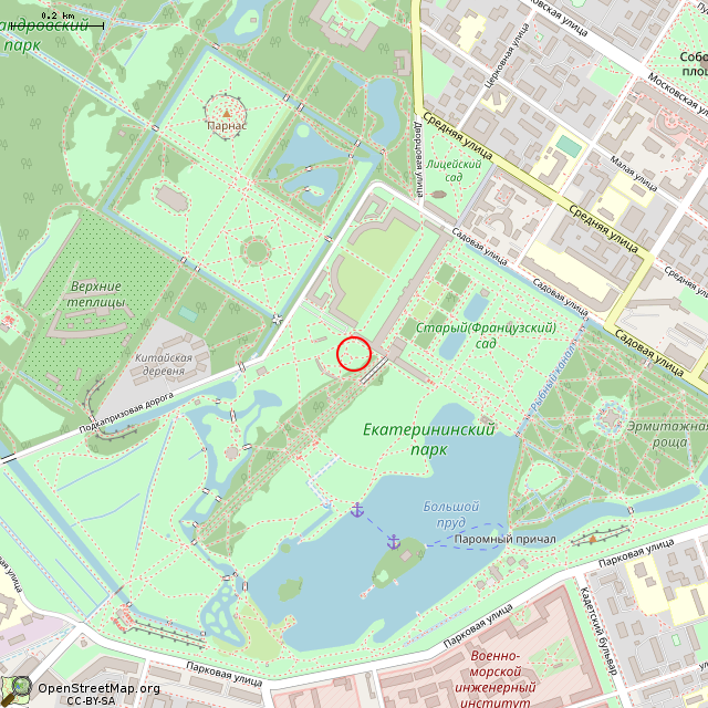 Карта где находится Скульптура «Нимфа» (Санкт-Петербург) в среднем масштабе