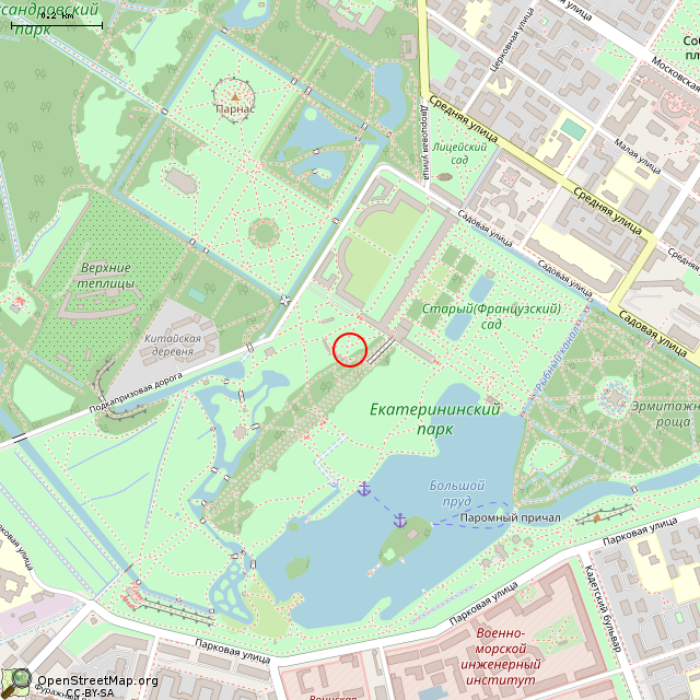 Карта где находится Скульптура «Зефир» (Санкт-Петербург) в среднем масштабе