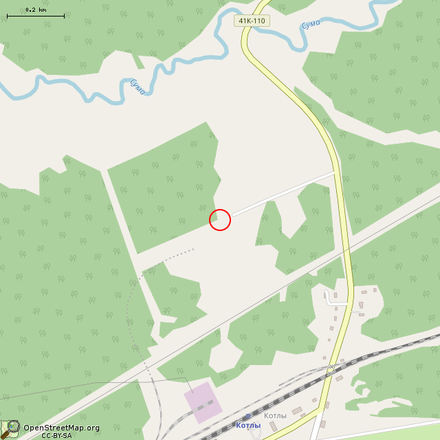 Карта где находится В/Ч ГСМ в среднем масштабе