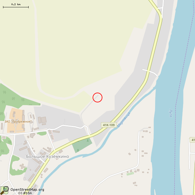 Карта где находится ДОТ № 116 КингУР в среднем масштабе