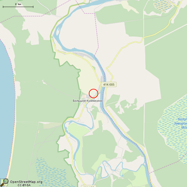 Карта где находится ДОТ № 116 КингУР в мелком масштабе