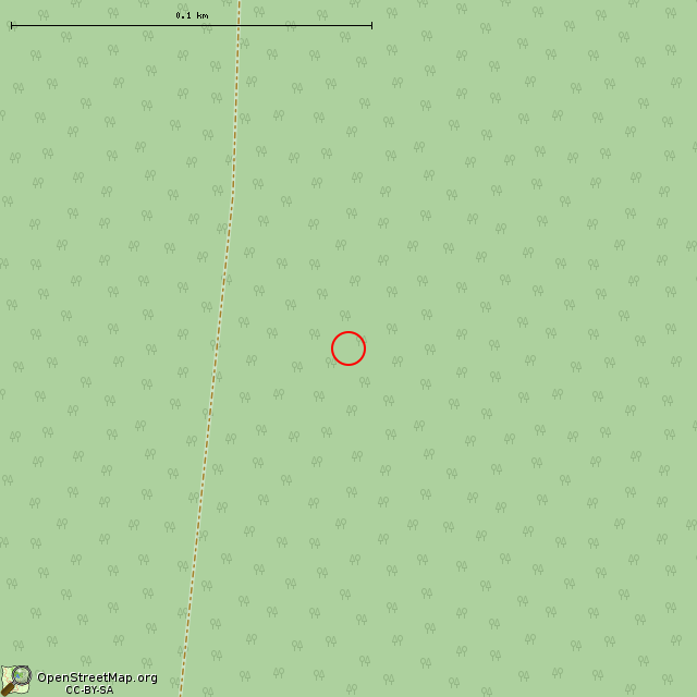 Карта где находится ДОТ № 107 КингУР в крупном масштабе