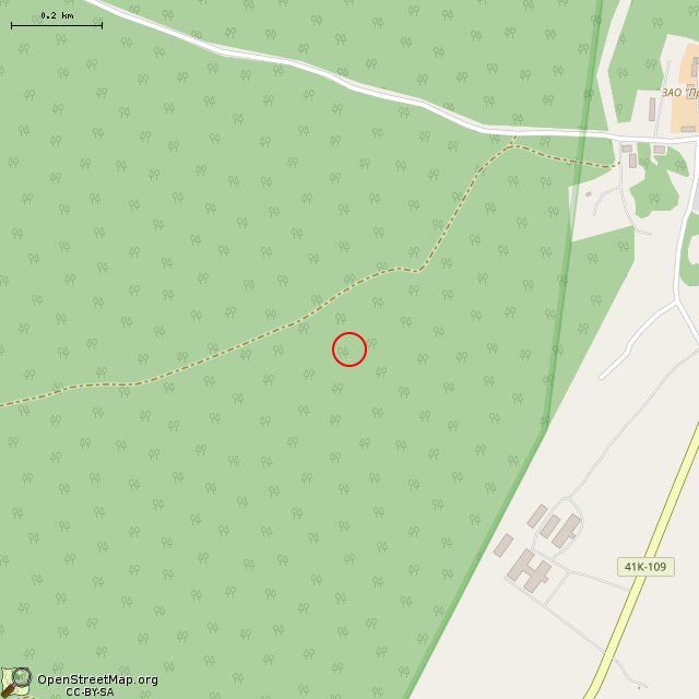 Карта где находится ДОТ № 113 КингУР в среднем масштабе