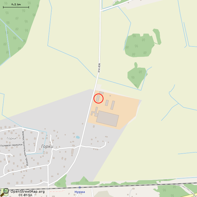 Карта где находится Цех (Горки) в среднем масштабе
