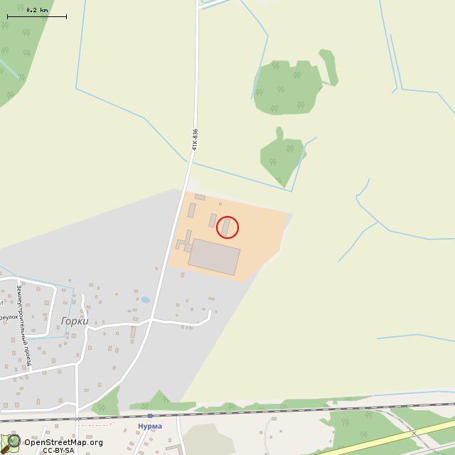 Карта где находится Здание (Горки) в среднем масштабе