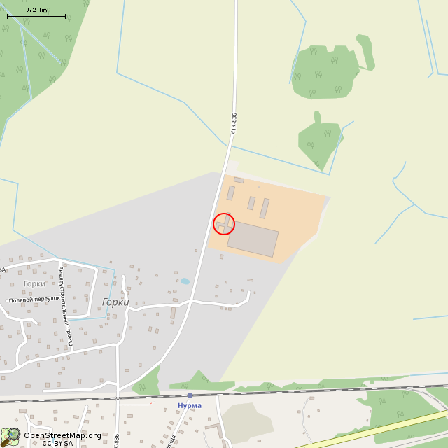 Карта где находится Здание-фасад (Горки) в среднем масштабе