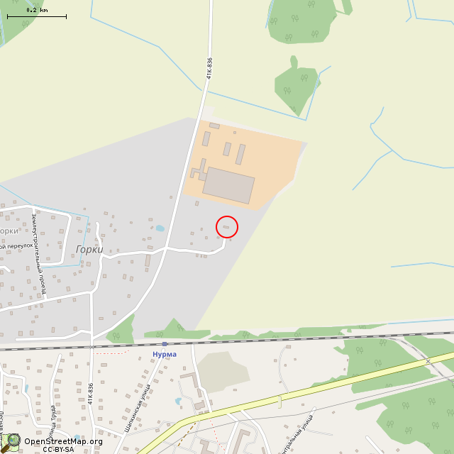 Карта где находится Здание (Горки) в среднем масштабе