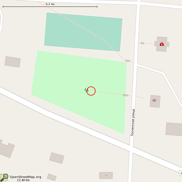 Карта где находится Памятный знак в честь погибших в концлагере (Торфяное) в крупном масштабе