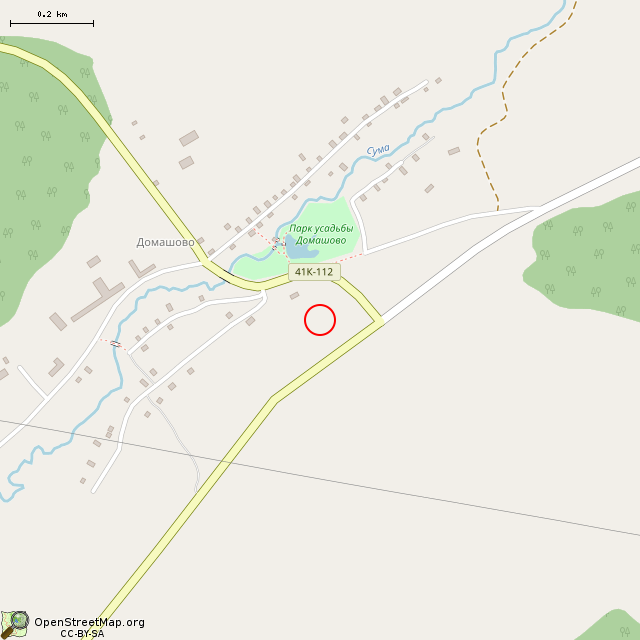 Карта где находится Хозблок из плитняка (Домашово) в среднем масштабе