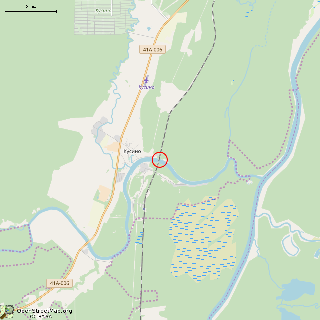 Карта где находится Немецкий ДОТ DV-2 (Кусино) в мелком масштабе