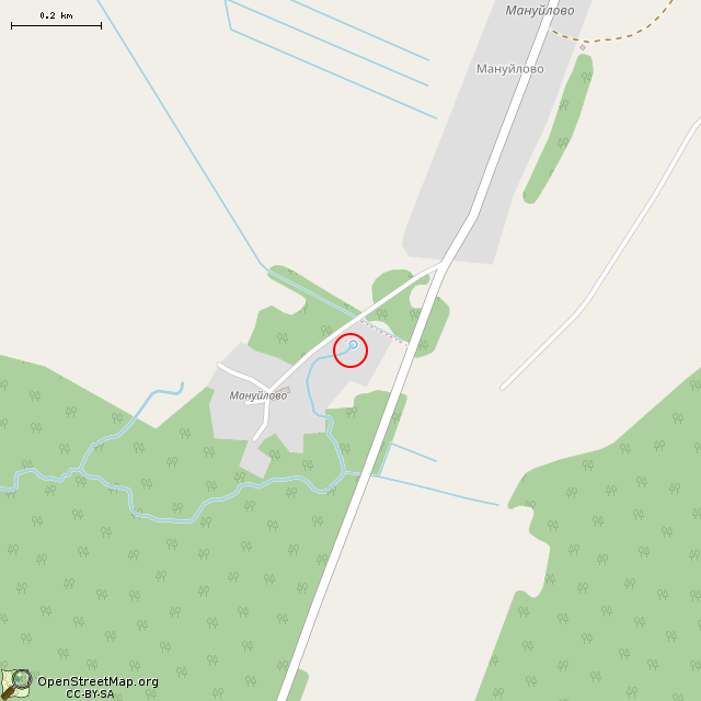 Карта где находится Источник в Мануйлово (Мануйлово) в среднем масштабе