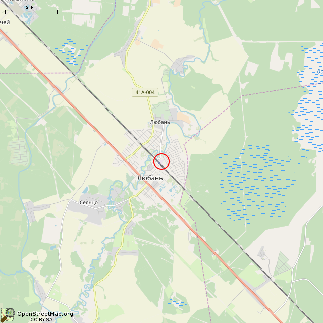 Карта где находится Круговое депо (Любань) в мелком масштабе