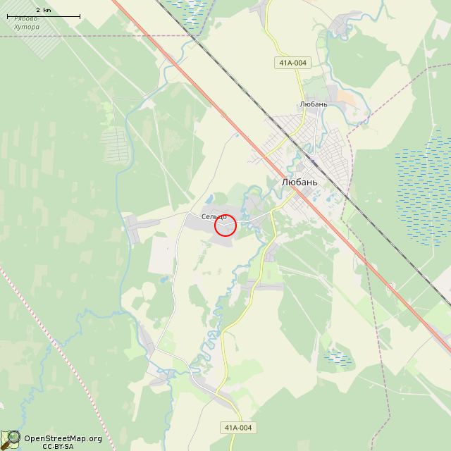 Карта где находится Памятник АТ — П (Сельцо) в мелком масштабе