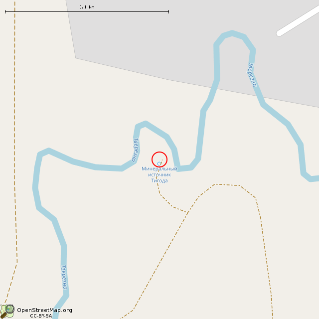 Карта где находится Минеральный источник «Тигода» в крупном масштабе
