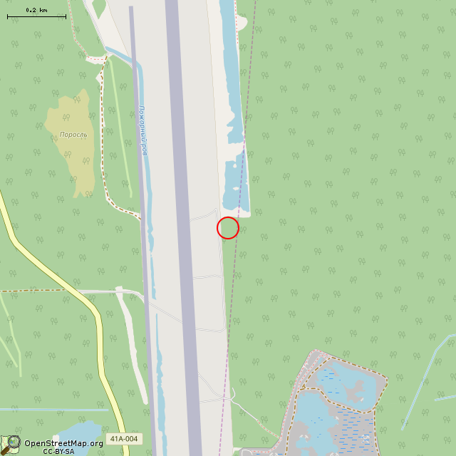 Карта где находится Памятник на месте падения самолета в среднем масштабе