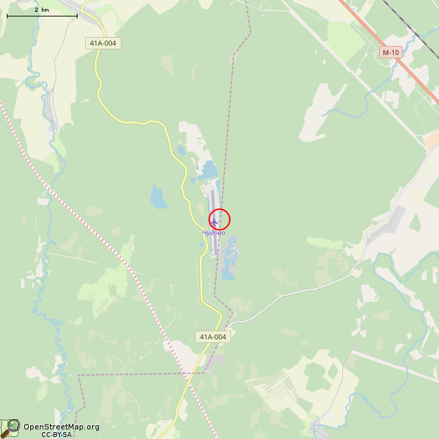 Карта где находится Памятник на месте падения самолета в мелком масштабе