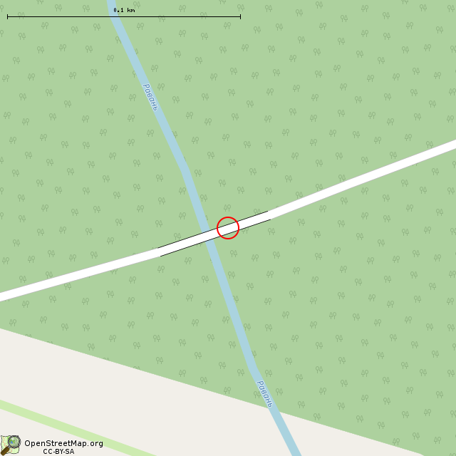 Карта где находится Автомобильный мост через реку Равань в крупном масштабе