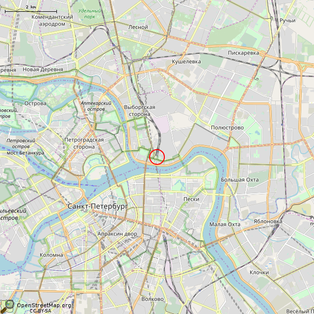 Карта где находится Паровоз H2-293 (Санкт-Петербург) в мелком масштабе