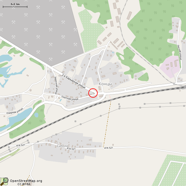 Карта где находится Заброшенный дом (Концы) в среднем масштабе