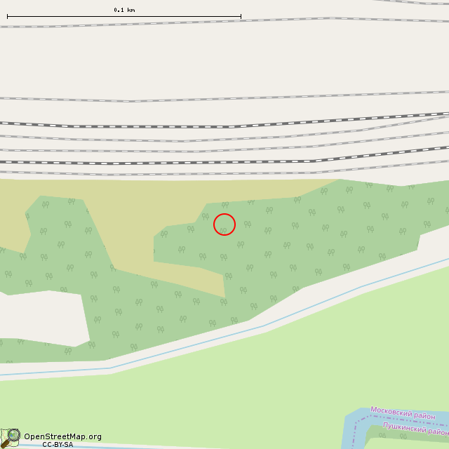 Карта где находится ДОТ (артиллерийский каземат) R-8 рубежа «Ижора» (Санкт-Петербург) в крупном масштабе