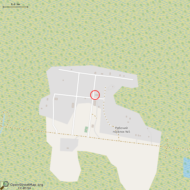 Карта где находится Здание бывшего детского сада (Рабочий посёлок № 5) в среднем масштабе