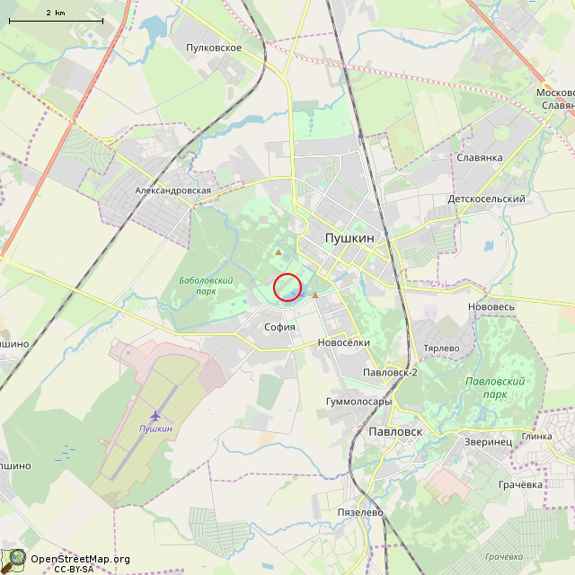 Карта где находится Статуя «Венера с Амуром (Капуанская)» (Санкт-Петербург) в мелком масштабе